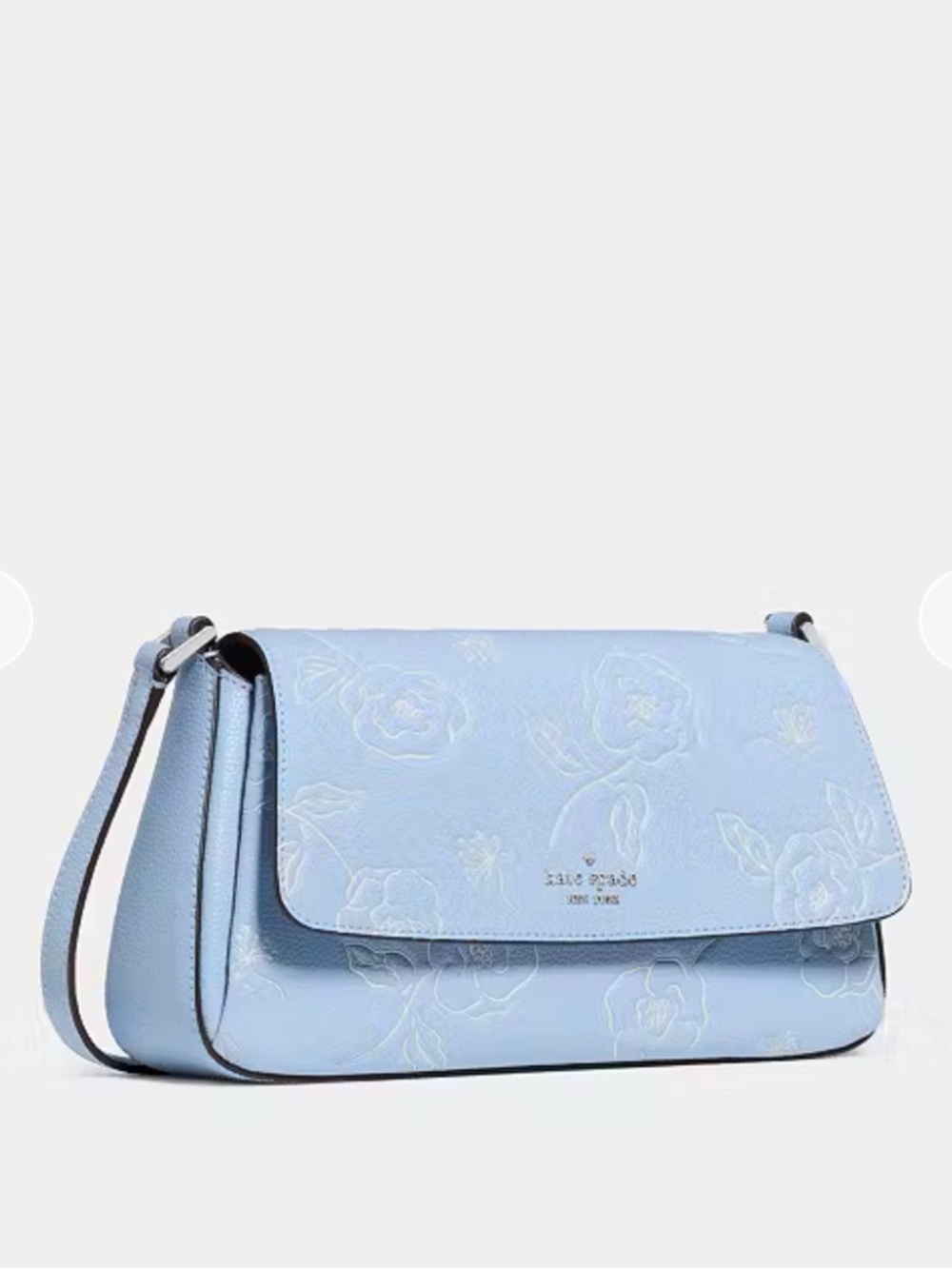 NWT kate spade Light Blue Floral Embossed Crossbody
